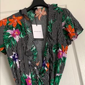 Stripe/ floral wrap dress, perfect for the beach